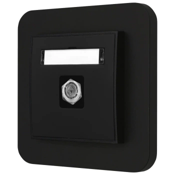 Gniazdo antenowe 1x z ramką zaokrągloną seria MINI kolor czarny