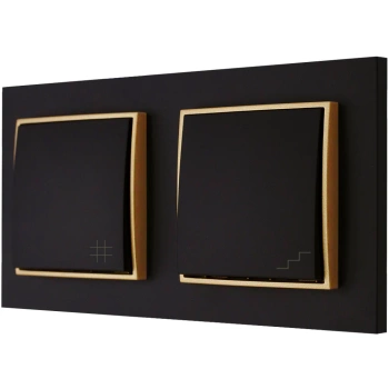 Włącznik światła schodowy i krzyżowy kolor czarny mat/złoty