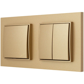 Włącznik światła podwójny i schodowy kolor złoty