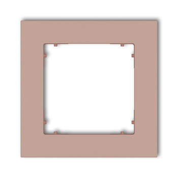 Ramka uniwersalna pojedyncza kwadratowa z tworzywa Karlik seria MINI 62MR-1 kolor łososiowy