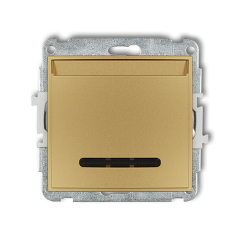 Mechanizm łącznika hotelowego pojedynczego podświetlenie białe Karlik seria MINI 29MSH-1.1 kolor złoty