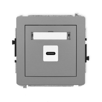 Mechanizm gniazda pojedynczego 1xUSB C-C Karlik seria DECO 27DGUSB-7 kolor szary mat