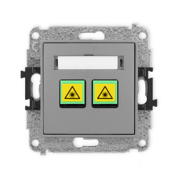 Mechanizm gniazda światłowodowego/optycznego podwójnego Karlik seria ICON 27IGOP-2 kolor szary mat