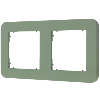 Ramka uniwersalna podwójna zaokrąglona z tworzywa Karlik seria MINI 61MRTZ-2 kolor szałwiowy