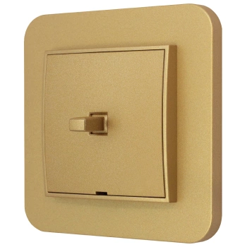 Włącznik pojedynczy w stylu USA ramka zaokrąglona seria Mini kolor złoty
