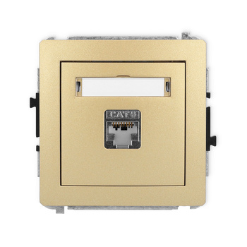 Mechanizm gniazda komputerowego pojedynczego 1xRJ45, kat. 5e, ekranowany, 8-stykowy Karlik seria DECO 29DGK-1e kolor złoty