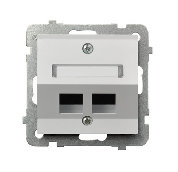 Obudowa gniazda podwójnego typu Keystone skośna seria SONATA kolor Biały symbol GPK-2RS/p/00