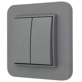 Włącznik roletowy zwierny z ramką zaokrągloną seria MINI kolor szary mat