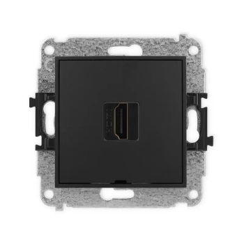 Mechanizm gniazda pojedynczego HDMI 2.0, 4K, bez pola opisowego Karlik seria MINI 12MHDMIBO-3 kolor czarny mat