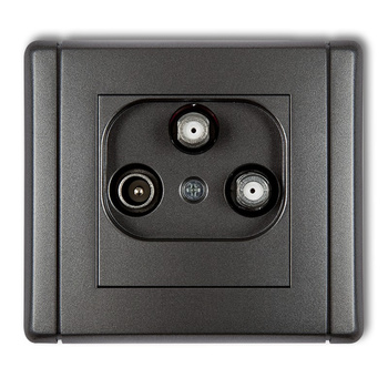 Gniazdo abonenckie 2 wyjścia SAT + TV Karlik seria FLEXI 11FGSN kolor grafitowy