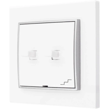 Włącznik schodowy podwójny styl usa karlik mini kolor biały/srebrny