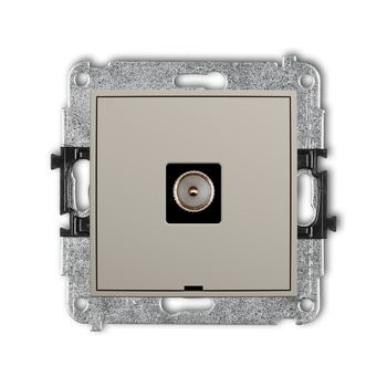 Mechanizm gniazda antenowego pojedynczego TV, bez pola opisowego Karlik seria ICON 60IGTVBO-1 kolor taupe