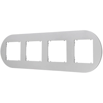 Ramka uniwersalna poczwórna okrągła z tworzywa Karlik seria MINI 7MRTO-4 kolor srebrny metalik