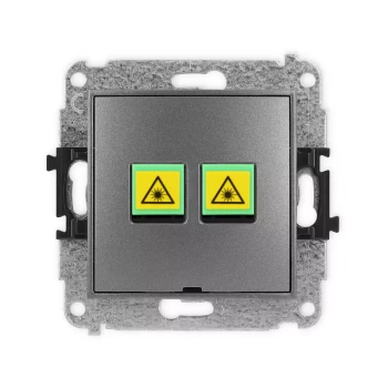 Mechanizm gniazda światłowodowego/optycznego podwójnego, bez pola opisowego Karlik seria MINI 11MGOPBO-2 kolor grafitowy