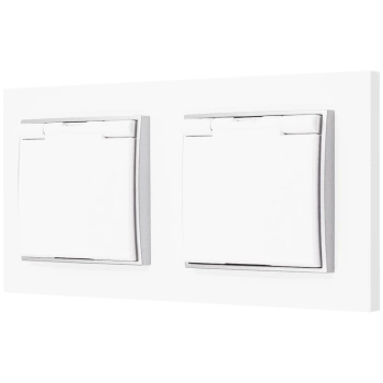 Dwa gniazda hermetyczne karlik mini kolor biały/srebrny 22