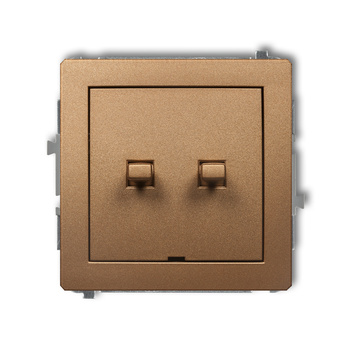 Mechanizm łącznika zwiernego, świecznikowego w stylu amerykańskim bez piktogramów, wspólne zasilanie Karlik seria DECO 8DWPUS-44.1 kolor złoty metalik