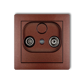 Mechanizm gniazda abonenckiego RTV przelotowego 15dB Karlik seria DECO 9DG15P kolor brązowy metalik