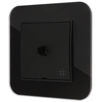 Włącznik krzyżowy w stylu USA ramka zaokrąglona efekt szkła seria ICON kolor czarny