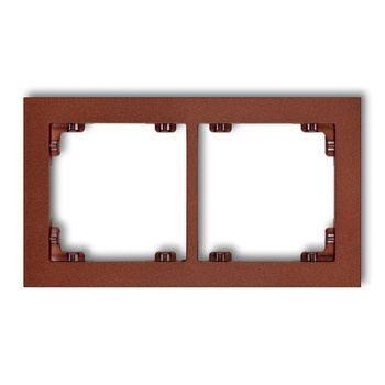 Ramka uniwersalna podwójna z tworzywa Karlik seria DECO 9DR-2 kolor brązowy metalik