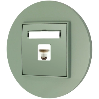 Gniazdo internetowe rj45 1x z ramką okrągłą seria MINI kolor szałwiowy