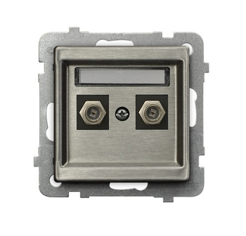 Gniazdo antenowe typu F podwójne seria SONATA STAL INOX kolor Stal inox symbol GPA-2RMF/m/37