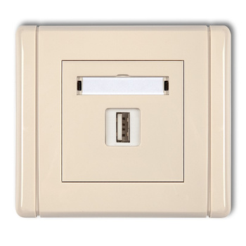 Gniazdo pojedyncze USB A-A 3.0 Karlik seria FLEXI 1FGUSB-5 kolor beżowy