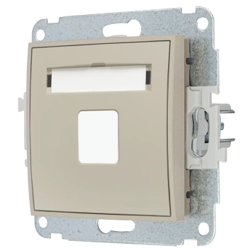 Mechanizm gniazda multimedialnego pojednczego bez modułu standard Keystone Karlik seria MINI 60MGM-1P kolor taupe