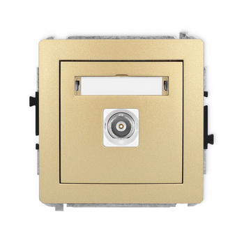 Mechanizm gniazda pojedynczego BNC Karlik seria DECO 29DGBNC-1 kolor złoty