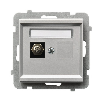 Gniazdo ekwipotencjalne pojedyncze seria SONATA kolor Srebro mat symbol GPE-1R/m/38