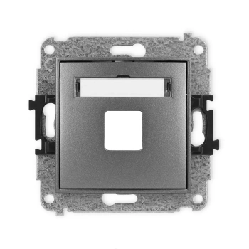 Mechanizm gniazda multimedialnego pojedynczego bez modułu standard Keystone Karlik seria ICON 11IGM-1P kolor grafitowy