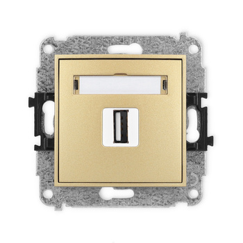 Mechanizm gniazda pojedynczego USB A-A 2.0 Karlik seria ICON 29IGUSB-1 kolor złoty