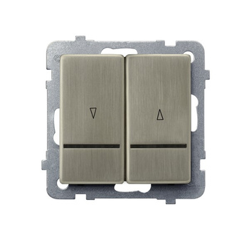 Łącznik żaluzjowy z podświetleniem niebieskim z blokadą mechaniczną seria SONATA NOWE SREBRO kolor Nowe srebro symbol ŁP-7RMBS/m/44