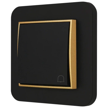 Włącznik dzwonkowy z ramką zaokrągloną seria MINI kolor czarny złoty