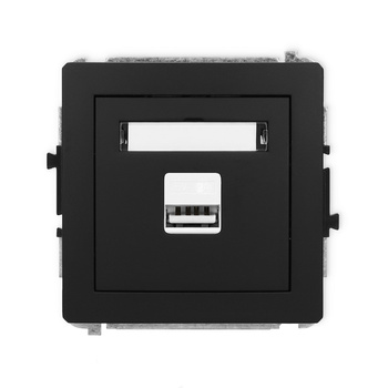 Mechanizm ładowarki USB pojedynczej USB A, 10W max., 5V, 2A Karlik seria DECO 12DCUSB-3 kolor czarny mat