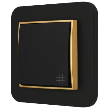 Włącznik krzyżowy z ramką zaokrągloną seria MINI kolor czarny złoty