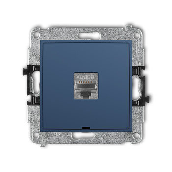 Mechanizm gniazda komputerowego pojedynczego 1xRJ45, kat. 8, ekranowany, 8-stykowy, bez pola opisowego Karlik seria MINI 64MGKBO-11 kolor navy blue