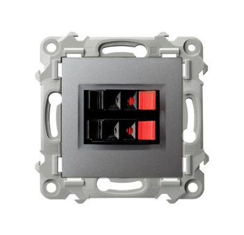 Gniazdo głośnikowe podwójne seria SZAFIR kolor Szary mat symbol GG-2Z/m/70