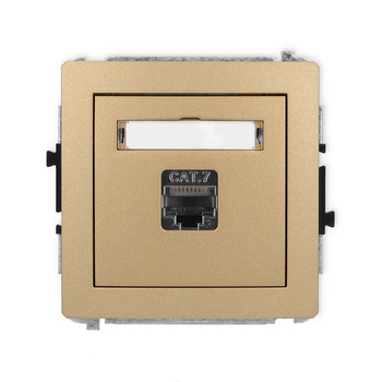Mechanizm gniazda komputerowego pojedynczego 1xRJ45, kat. 7, ekranowany, 8-stykowy Karlik seria DECO 8DGK-9 kolor złoty metalik
