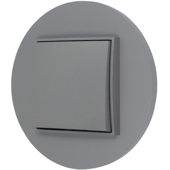 Włącznik pojedynczy z ramką okrągłą seria MINI kolor szary mat