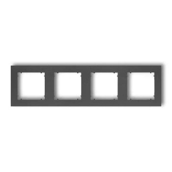 Ramka uniwersalna poczwórna kwadratowa z tworzywa Karlik seria MINI 11MR-4 kolor grafitowy