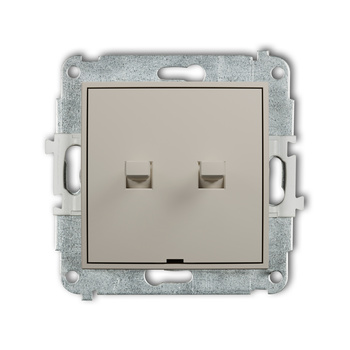 Mechanizm łącznika zwiernego, świecznikowego w stylu amerykańskim bez piktogramów, wspólne zasilanie Karlik seria ICON 60IWPUS-44.1 kolor taupe