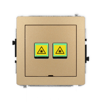 Mechanizm gniazda światłowodowego/optycznego podwójnego, bez pola opisowego Karlik seria DECO 8DGOPBO-2 kolor złoty metalik