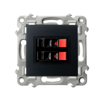 Gniazdo głośnikowe podwójne seria SZAFIR kolor Czarny metalik symbol GG-2Z/m/33