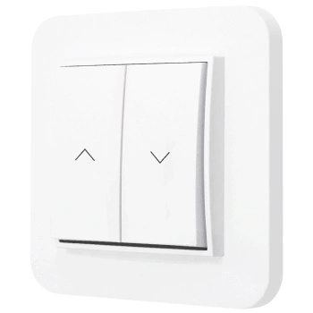 Włącznik roletowy z blokadą z ramką zaokrągloną seria MINI kolor biały mat