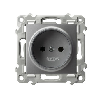 Gniazdo pojedyncze seria SZAFIR kolor Szary mat symbol GP-1Z/m/70