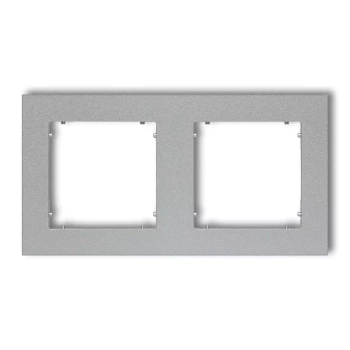 Ramka uniwersalna podwójna kwadratowa z tworzywa Karlik seria MINI 7MR-2 kolor srebrny metalik