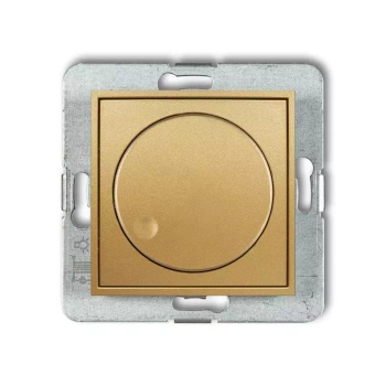 Mechanizm elektronicznego regulatora oświetlenia przyciskowo-obrotowego do lamp LED Karlik seria MINI 29MRO-2 kolor złoty