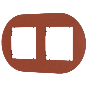 Ramka uniwersalna podwójna okrągła z tworzywa Karlik seria MINI 63MRTO-2 kolor terakota