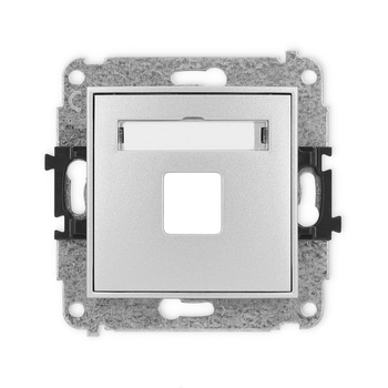 Mechanizm gniazda multimedialnego pojedynczego bez modułu standard Keystone Karlik seria ICON 7IGM-1P kolor srebrny metalik