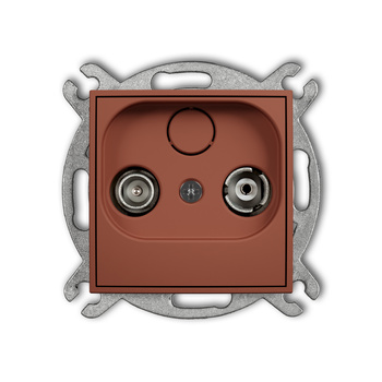 Mechanizm gniazda abonenckiego RTV końcowego w szeregu gniazd przelotowych 6dB Karlik seria ICON 63IG6K kolor terakota